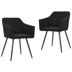 323099 vidaXL Dining Chairs 2 pcs Black Fabric