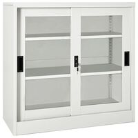 vidaXL Шкаф с плъзгаща врата, светлосив, 90x40x90 см, стомана