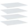 vidaXL Рафтове, 4 бр, бял гланц, 60x50x1,5 см, инженерно дърво