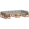 vidaXL Комплект дивани за открито 11 pcs Естествено и светло сиво