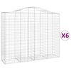 vidaXL Габионни кошници арка 6 бр 200x50x160/180 см поцинковано желязо