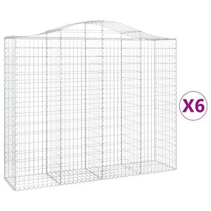 vidaXL Габионни кошници арка 6 бр 200x50x160/180 см поцинковано желязо