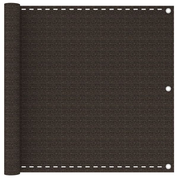 vidaXL Балконски параван, кафяв, 90x400 см, HDPE