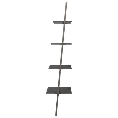 vidaXL Етажерка стълба с 4 рафта черна 64x34x150,5 см