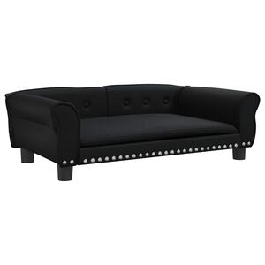vidaXL Кучешко легло, черно, 95x55x30 см, изкуствена кожа