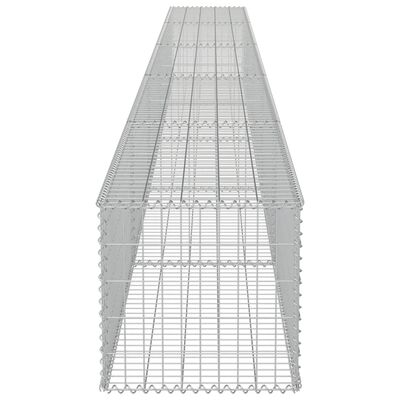 vidaXL Габионна стена с капаци, поцинкована стомана, 600х50х50 см