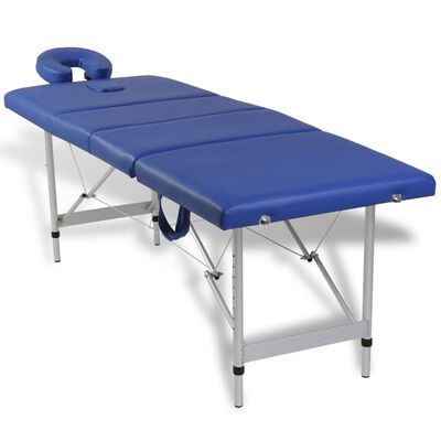 Алуминиева масажна кушетка с 4 зони, цвят: син