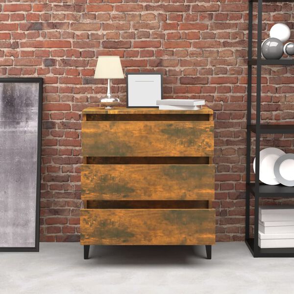 vidaXL Сайдборд, опушен дъб, 60x35x69 см, инженерно дърво