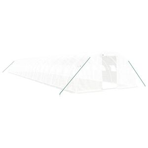 vidaXL Оранжерия със стоманена рамка бяла 80 м&sup2; 20x4x2 м