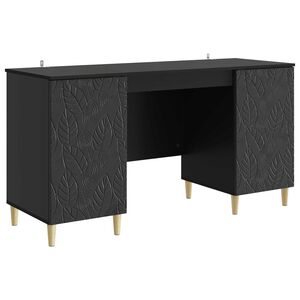 vidaXL Бюро Черно Инженерна дървесина 142,5 x 50 x 75 см