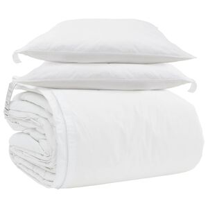vidaXL Комплект завивки с възглавница 3 pcs Бяло Пухени пера