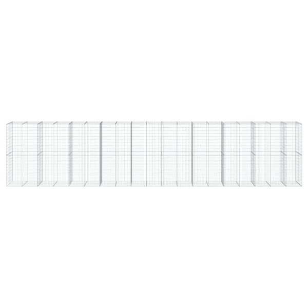 vidaXL Габионна кошница с покритие, 950x100x200 см, поцинковано желязо