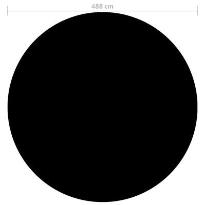vidaXL Покривало за басейн, черно, 488 см, PE