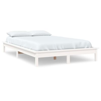 vidaXL Рамка за легло, бяла, бор масив, 180x200 см, Super King