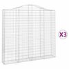 vidaXL Габионни кошници арка 3 бр 200x30x180/200 см поцинковано желязо