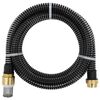 vidaXL Смукателен маркуч с месингови съединители черен 1,1" 4 м PVC