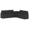 vidaXL Комплект дивани 7 pcs Черно Полиротан и стомана