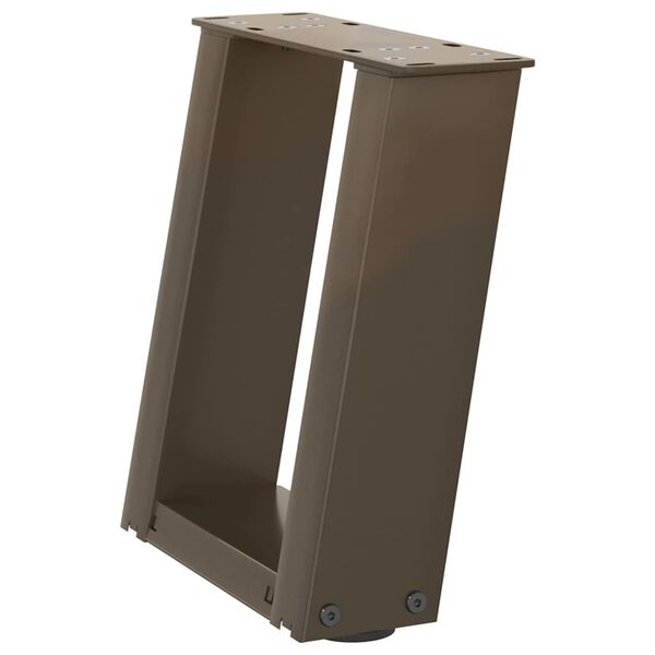 vidaXL Крака за масичка за кафе, U-образни, 2 бр., естествена стомана, 30 x (30-31) см, стомана