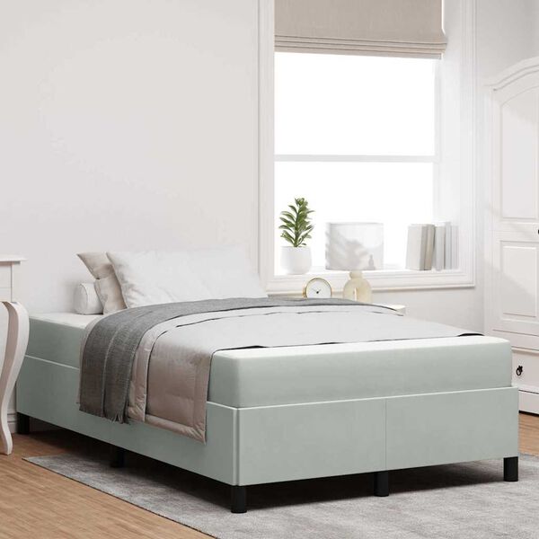 vidaXL Рамка за легло с матрак Светлосиво 120 x 200 cm текстил