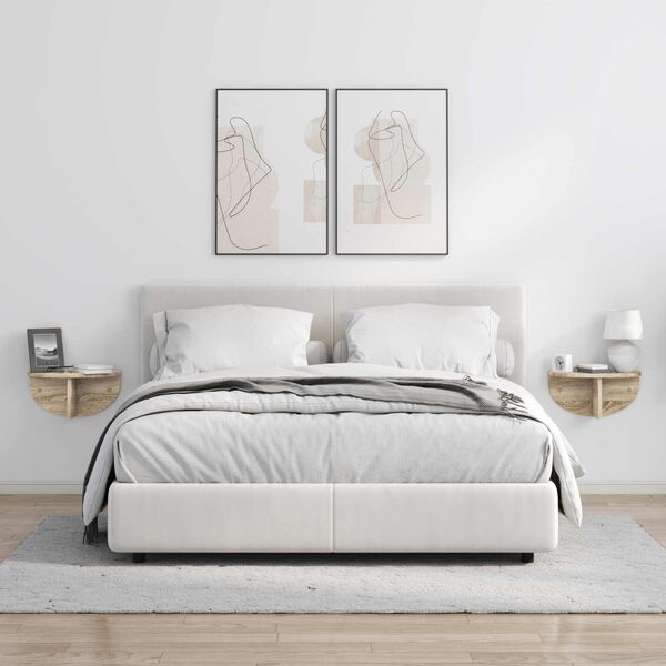 vidaXL Стенен рафт 2 pcs Сонома дъб 38 x 19 x 19 см Инженерно дърво