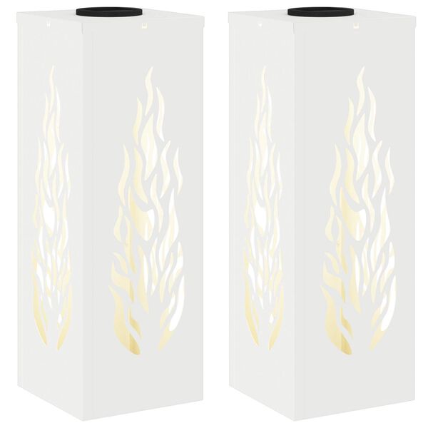 vidaXL Соларна LED светлина за пътека 2 pcs Бяло