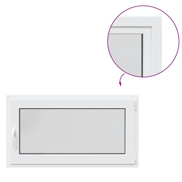 vidaXL Прозорец за мазе "RISOR" 110x70 см, накланящ се и завъртащ се, DIN десен, бял