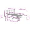 vidaXL Рамка за легло без матрак, восъчнокафяв, 100x200 см, бор масив