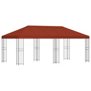 vidaXL Градинска беседка 6 x 3 m Теракота Полиестер и стомана 190 gsm