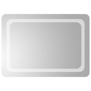 vidaXL LED огледало за баня Прозрачен 70 x 50 cm закалено стъкло