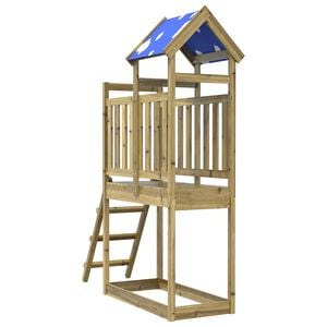vidaXL Игрална кула Кафяво Солидна импрегнирана дървесина