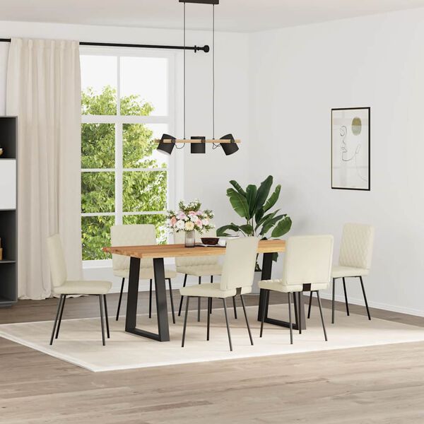 vidaXL Трапезни столове, 6 бр, кремави, изкуствена кожа