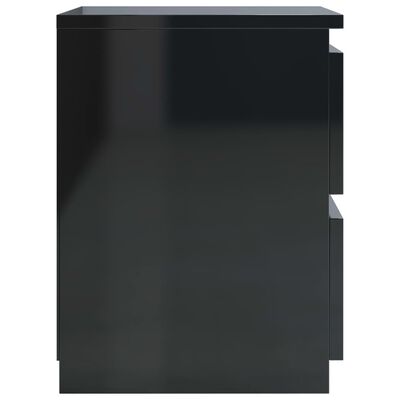 vidaXL Нощни шкафчета, 2 бр, черен силен гланц, 30x30x40 см, ПДЧ
