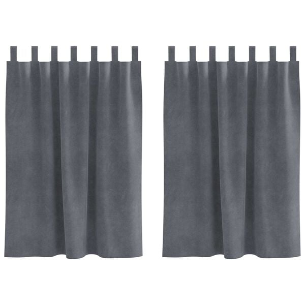 vidaXL Пердета С завеси 2 pcs Светлосиво 140 x 140 cm Кадифе
