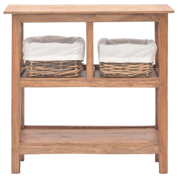 vidaXL Конзолна маса, масивно махагоново дърво, 69x28x70 см