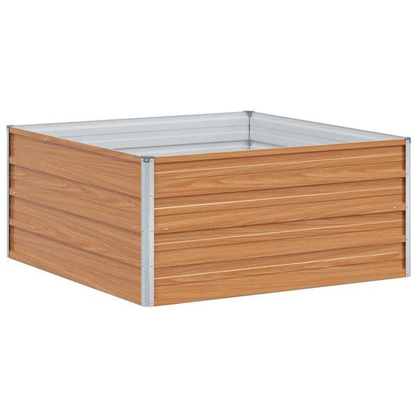 vidaXL Градинска повдигната леха Светло кафяво 100 x 100 x 45 cm