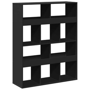 vidaXL Разделител за стая, черен, 100x33x125,5 см, инженерно дърво