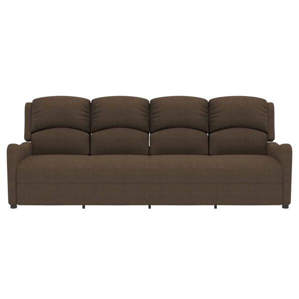 vidaXL 4-местен масажен реклайнер, кафяв, текстил