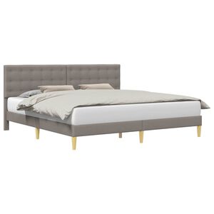 vidaXL Рамка за легло с таблото Таупе 200 x 200 cm Текстил