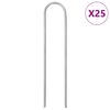 vidaXL Колчета за земя U-образни 25 бр 15x3,5 см поцинкована стомана