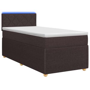 vidaXL Континентално легло с матрак Тъмен кафяв 80 x 200 cm Текстил