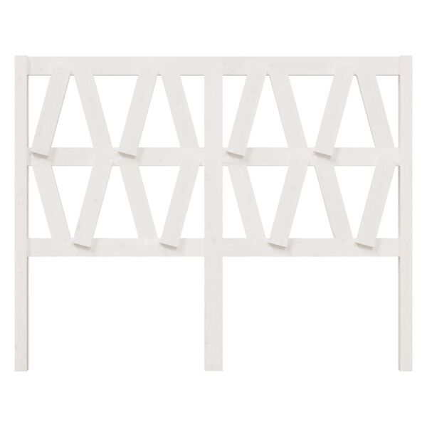 vidaXL Горна табла за легло, бяла, 146x4x100 см, бор масив