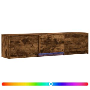 vidaXL TV шкаф с LED с LED с чекмедже Пушена Дъб 165 x 34 x 40 см