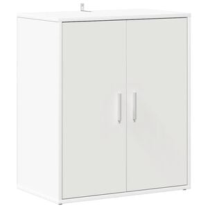 vidaXL Шкаф за обувки, бял, 60x35x70 см, инженерно дърво