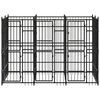 vidaXL Дворна клетка за кучета, стомана, 5,53 м²