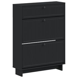 vidaXL Шкаф за обувки EDE 78 x 24 x 103 см Инженерна дървесина Черно