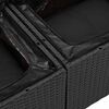 vidaXL Градински Софа Комплект с възглавница 4 pcs Черно полиратан