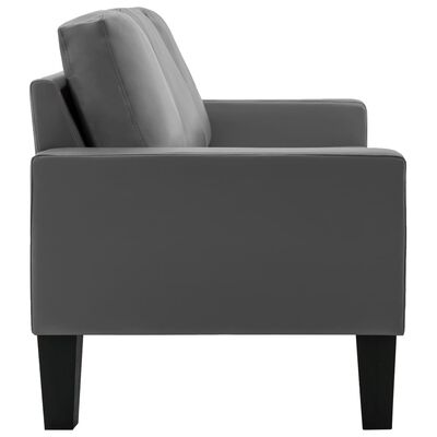 vidaXL 3-местен диван, сив, изкуствена кожа