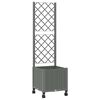 vidaXL Градински сандък с решетка и колела Светлосиво 40 x 40 x 146 см