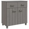 vidaXL Сайдборд HAMAR светлосив 79x40x80 см борово дърво масив