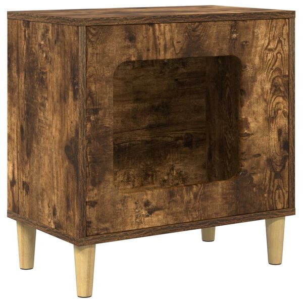 vidaXL Къща за котки Димян дъб 51 x 30 x 52 см Инженерно дърво